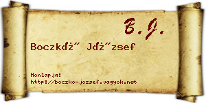 Boczkó József névjegykártya