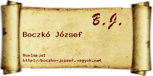 Boczkó József névjegykártya