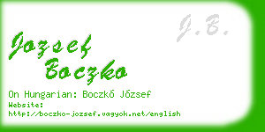 jozsef boczko business card