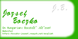 jozsef boczko business card